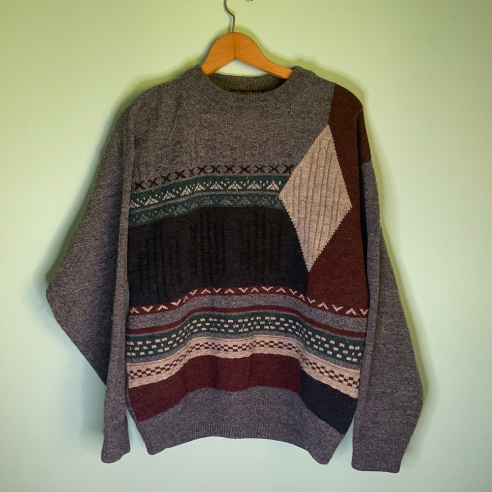Mens funky knit harry styles cabin core cottage core sweater
